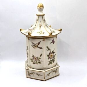 Lenwile China Ardalt Japan Porcelain Pagoda Trinket Music Box 7166 Cabaret 10" H